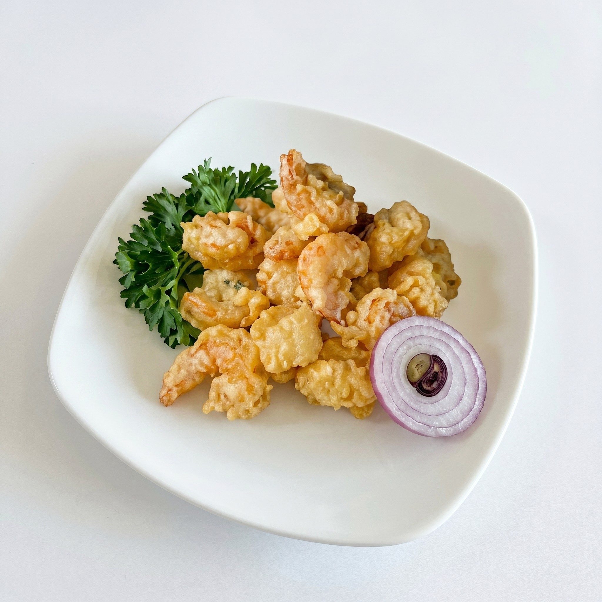 Popcorn Shrimp Tempura.